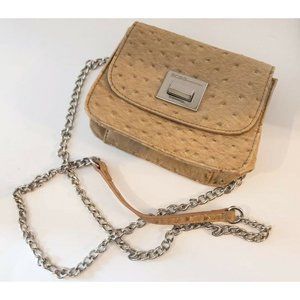 BCBGeneration, Crossbody Faux Leather Chain Strap, Beige Purse Bag